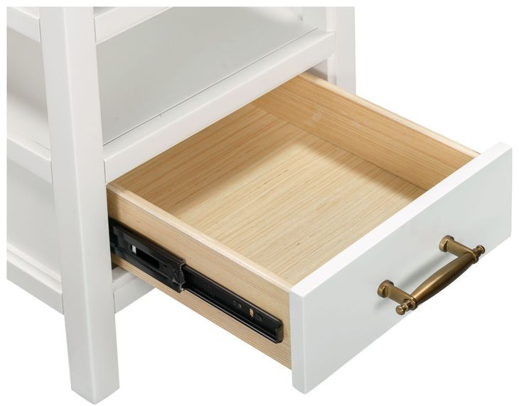 Alexander White Rectangular Chairside Table