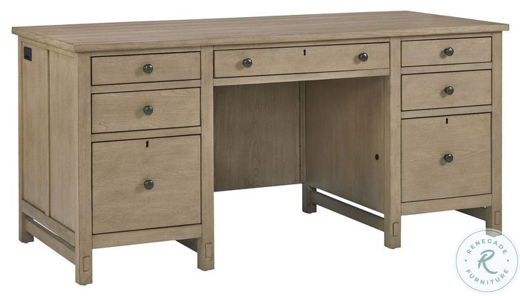 Emerson Light Elm 66" Executive Desk