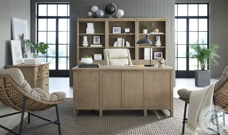 Emerson Light Elm 66" Executive Home Office Set