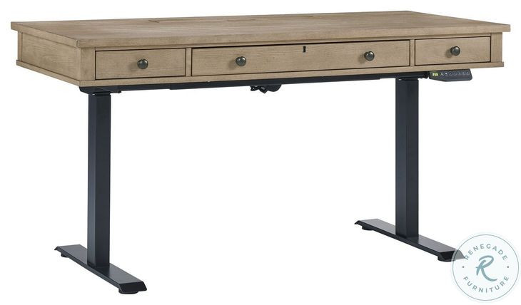 Emerson Light Elm 60" Lift Desk with USB Charging