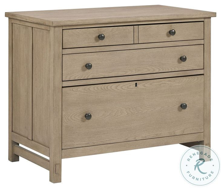 Emerson Light Elm Workstation 3 Drawer Combo File Cabinet