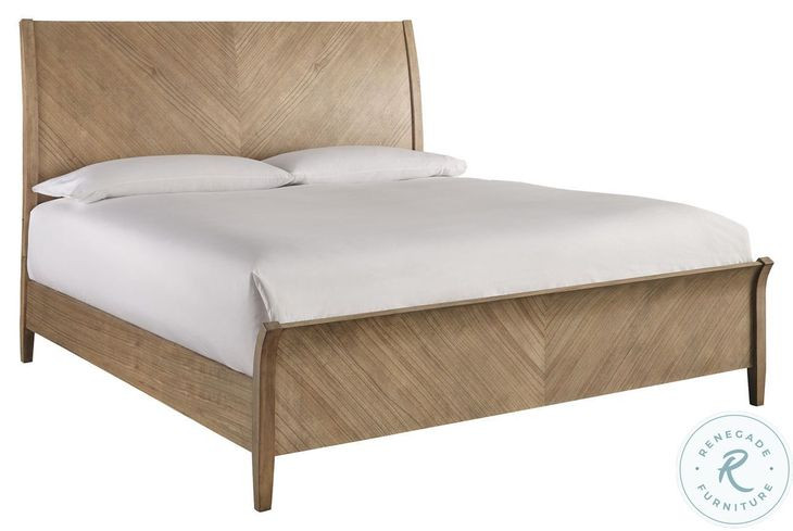 Cyrus Almond Bisque King Sleigh Bed with USB Charging