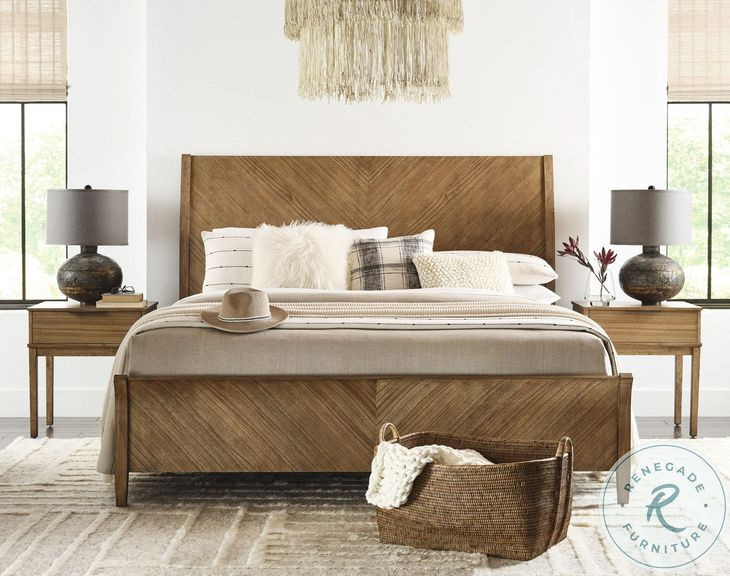 Cyrus Almond Bisque King Sleigh Bed with USB Charging