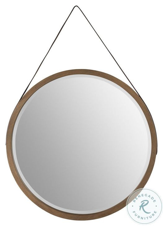 Cyrus Almond Bisque Round Bedroom Mirror
