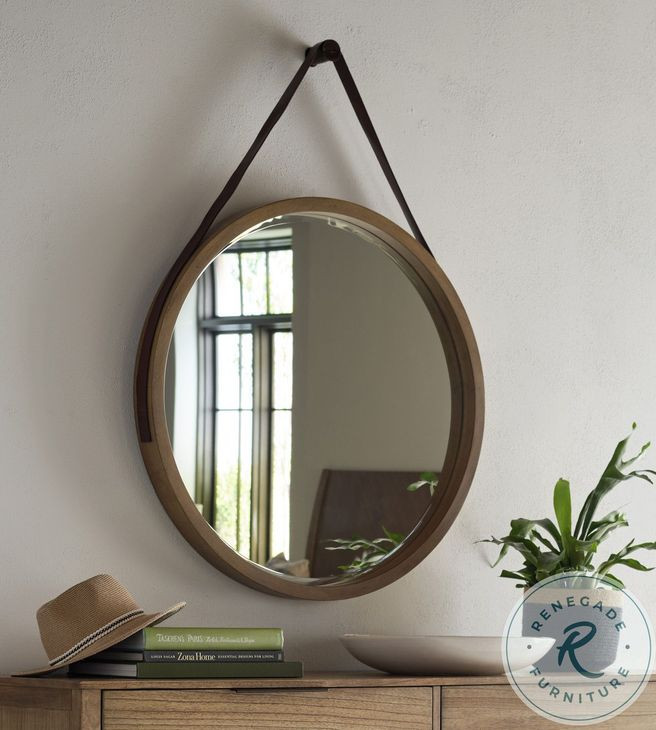 Cyrus Almond Bisque Round Bedroom Mirror