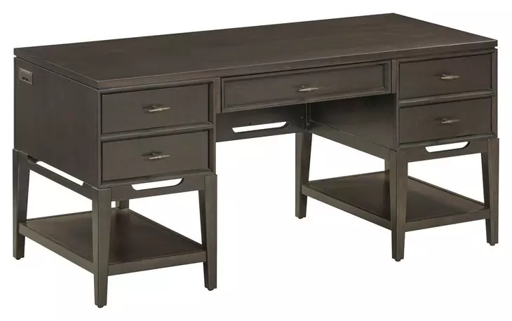 Sutton French Roast 64" Half Pedestal Desk
