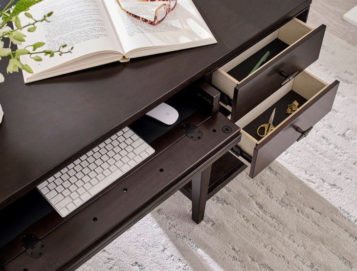 Sutton French Roast 64" Half Pedestal Desk