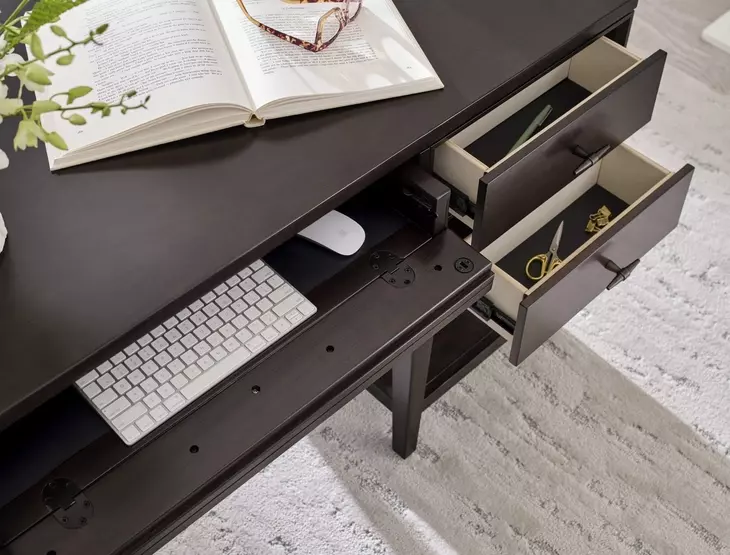 Sutton French Roast 64" Half Pedestal Desk