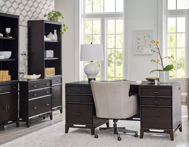 Sutton French Roast Workstation 3 Drawer Combo File Cabinet