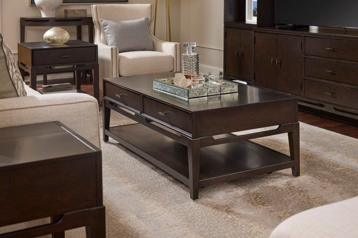 Sutton French Roast Rectangular Cocktail Table