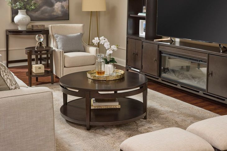 Sutton French Roast Round Cocktail Table