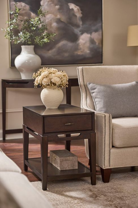 Sutton French Roast Rectangular Chairside Table