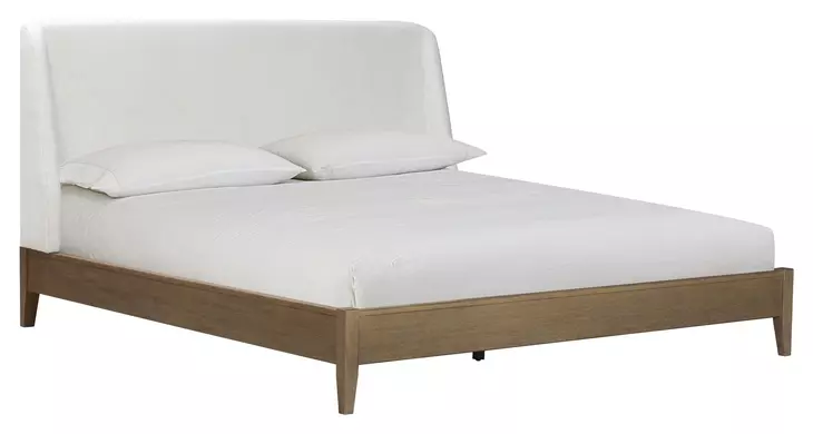 Olivia Sunkissed Beige King Upholstered Platform Bed