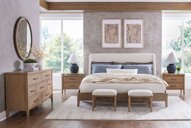 Olivia Sunkissed Beige Round Dresser Mirror