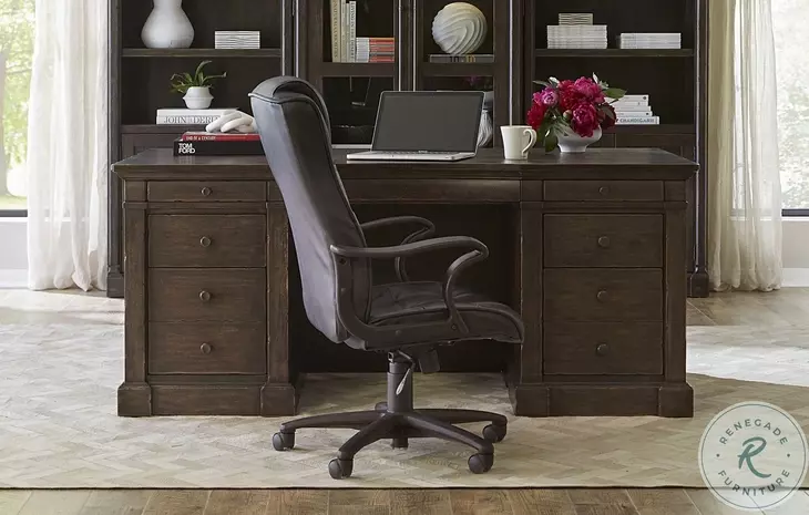 Jackson Turkish Coffee 72" Executive Desk and USB Charging