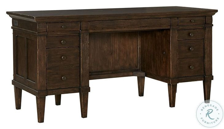 Jackson Turkish Coffee 62" Executive Desk and USB Charging