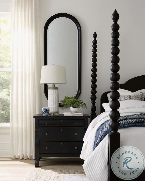 Caroline Soft Black Liv360 3 Drawer Nightstand with USB Charging