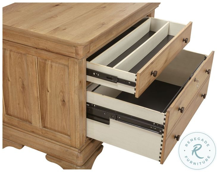 Chateau Philippe Cognac Workstation 3 Drawer Combo File Cabinet