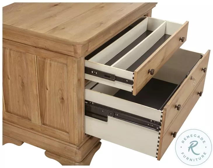 Chateau Philippe Cognac Workstation 3 Drawer Combo File Cabinet