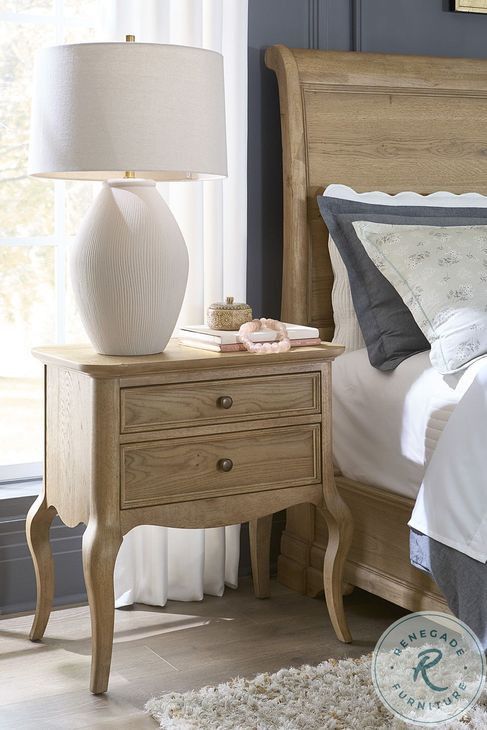 Chateau Philippe Cognac Cabriole 2 Drawer Nightstand