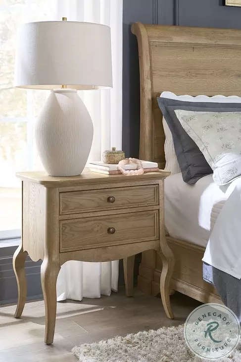 Chateau Philippe Cognac Cabriole 2 Drawer Nightstand
