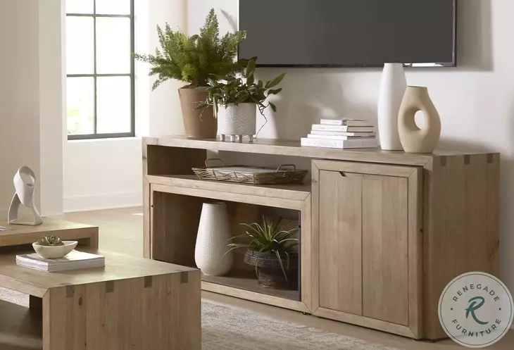 Lyndon Light Cashmere 75" Console with Fireplace
