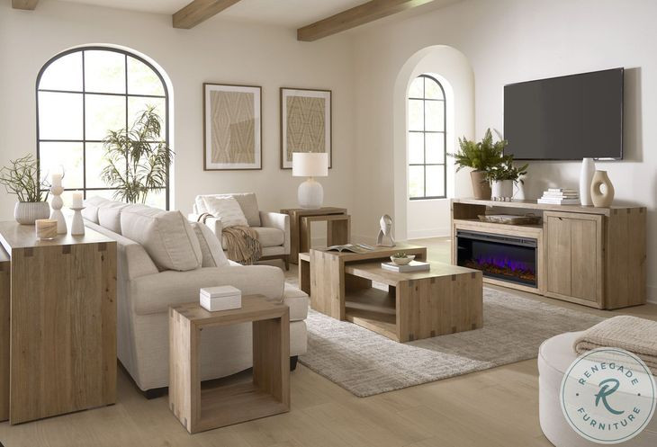 Lyndon Light Cashmere Rectangular Nesting End Table