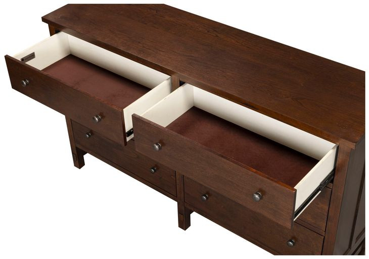 Channing Harvest Cherry 6 Drawer Dresser