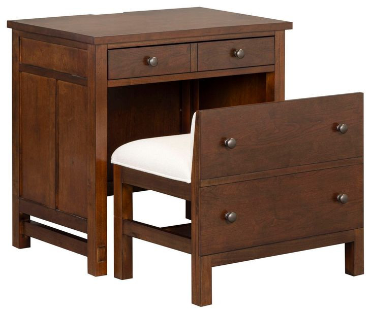 Channing Harvest Cherry 1 Drawer Nightstand with Stool