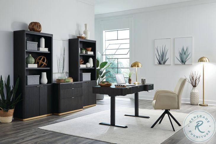 Rylan Dark Roast Workstation 3 Drawer Combo File Cabinet