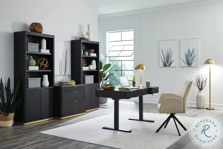 Rylan Dark Roast Workstation 3 Drawer Combo File Cabinet