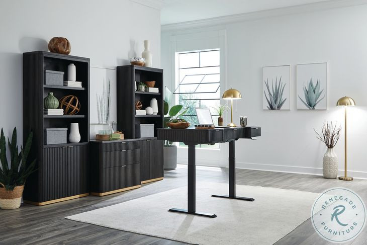 Rylan Dark Roast Workstation 3 Drawer Combo File Cabinet