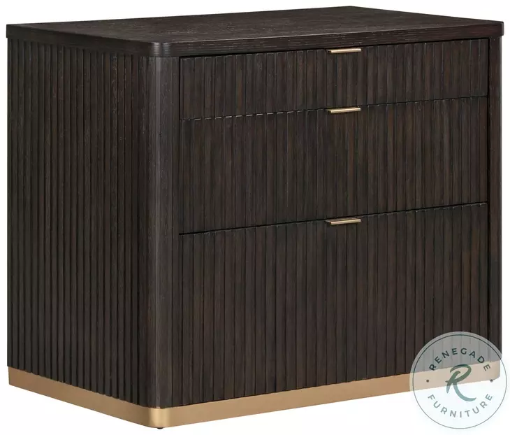 Rylan Dark Roast Workstation 3 Drawer Combo File Cabinet