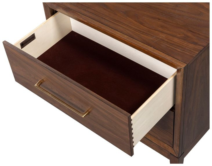 Jasper Modern Walnut 2 Drawer Nightstand