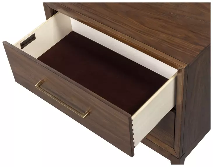 Jasper Modern Walnut 2 Drawer Nightstand