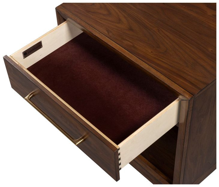 Jasper Modern Walnut 1 Drawer Nightstand