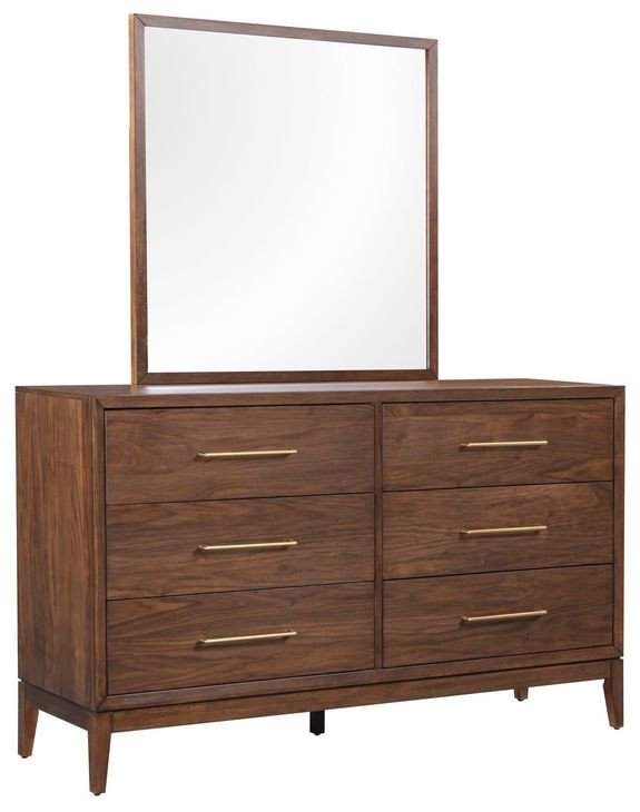 Jasper Modern Walnut Square Wall Mirror