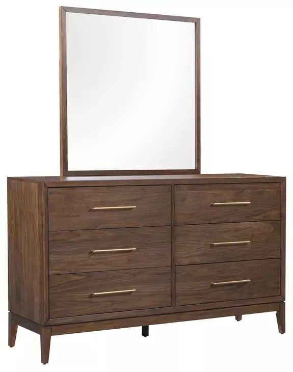 Jasper Modern Walnut Square Wall Mirror
