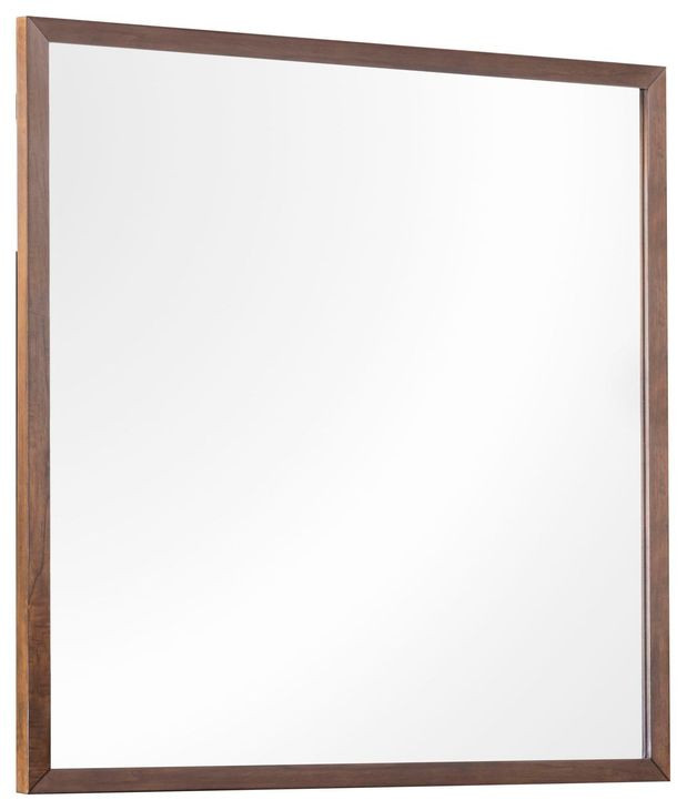 Jasper Modern Walnut Square Wall Mirror