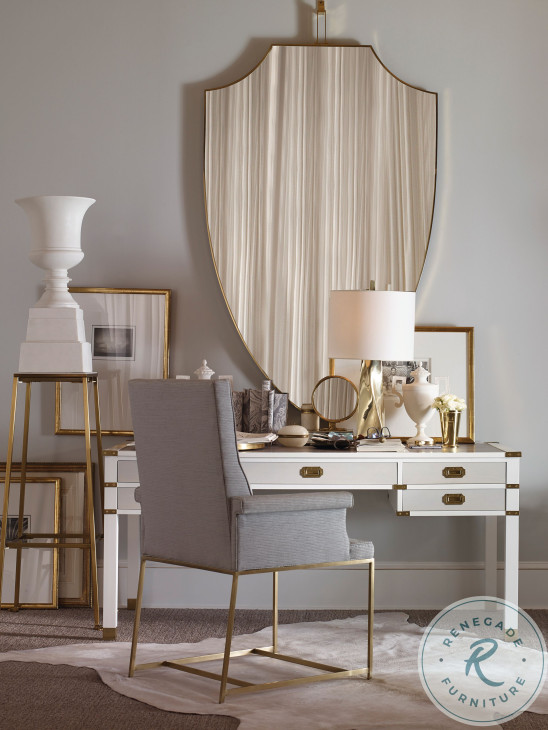 Shield Polished Brass Mirror