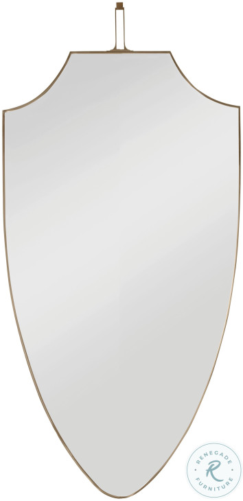 Shield Polished Brass Mirror
