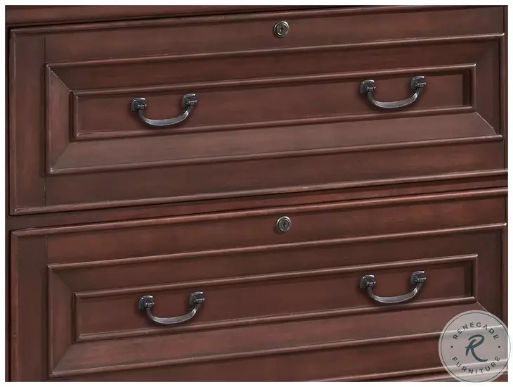 Richmond Brown Burgundy 66" Executive Home Office Set