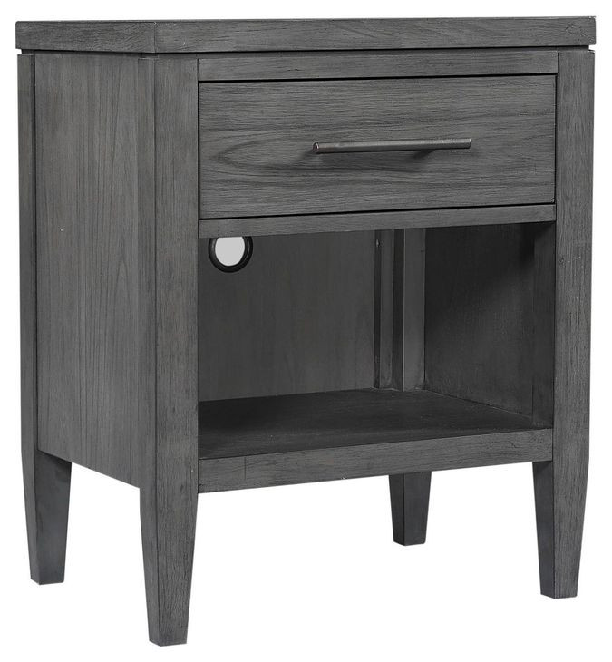 Preston Urbane Gray 1 Drawer Nightstand