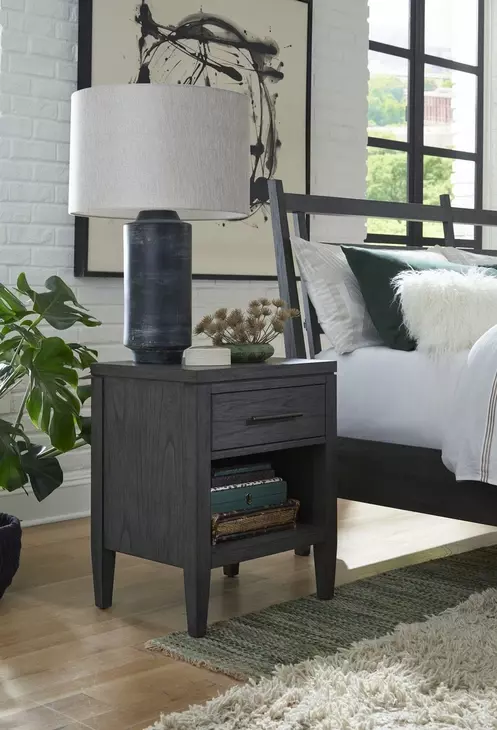 Preston Urbane Gray 1 Drawer Nightstand
