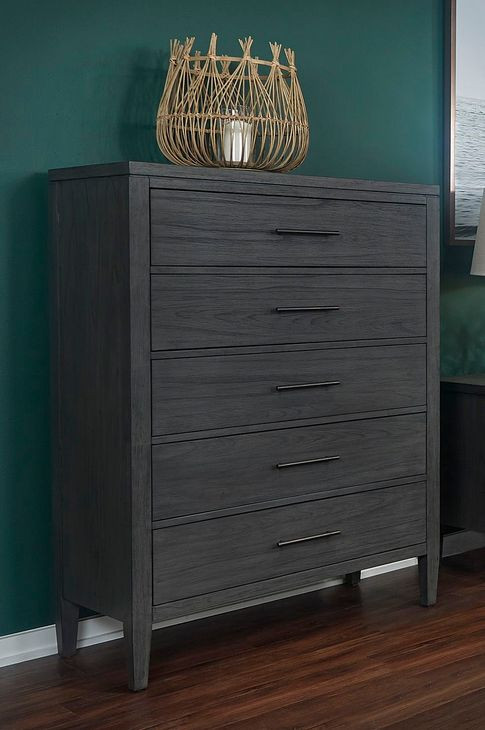 Preston Urbane Gray 5 Drawer Chest