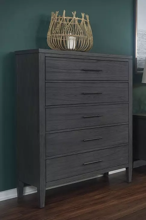 Preston Urbane Gray 5 Drawer Chest
