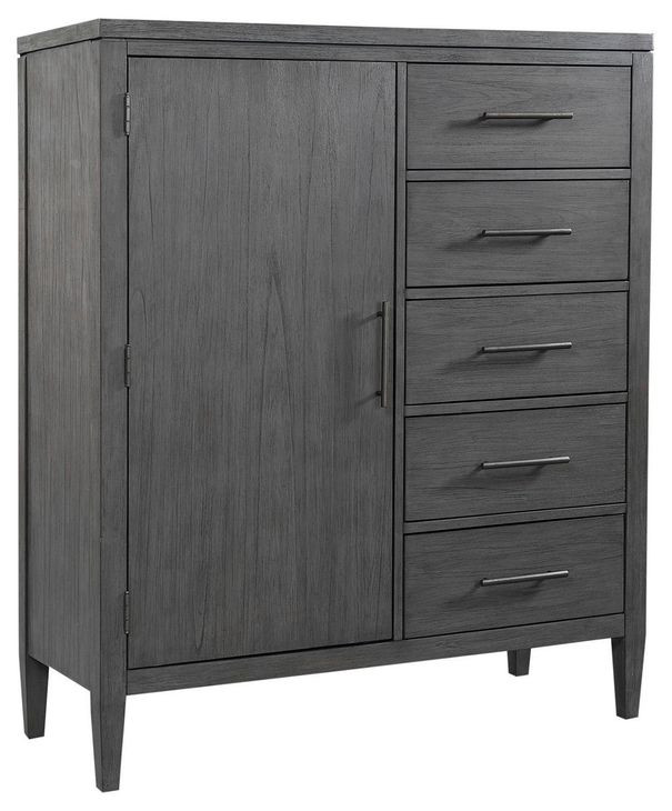 Preston Urbane Gray 5 Drawer Chest with 1 Door