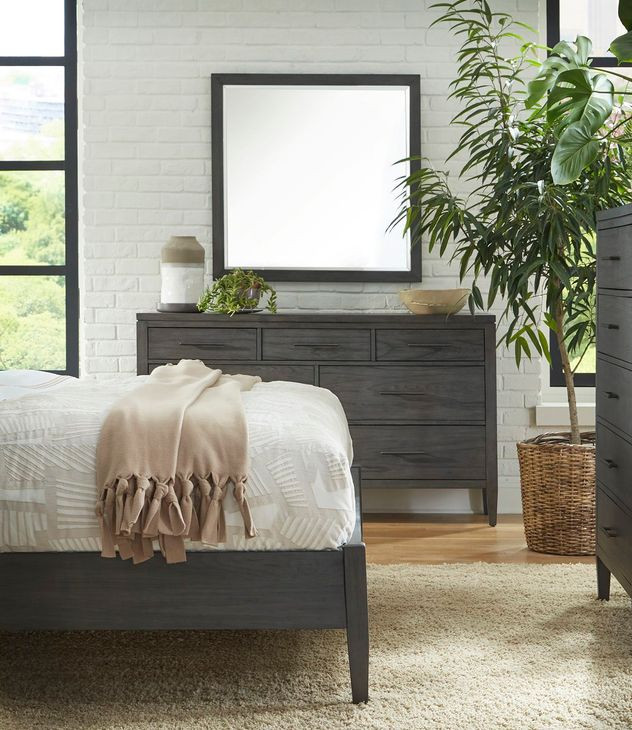 Preston Urbane Gray Square Dresser Mirror