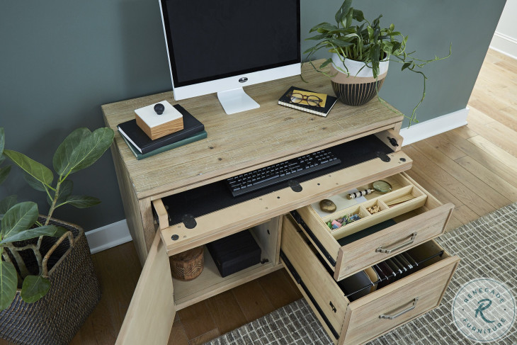 Maddox Biscotti Workstation Combo File Cabinet From Aspen Home ...