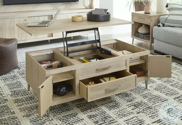 Maddox Biscotti Lift Top Cocktail Table